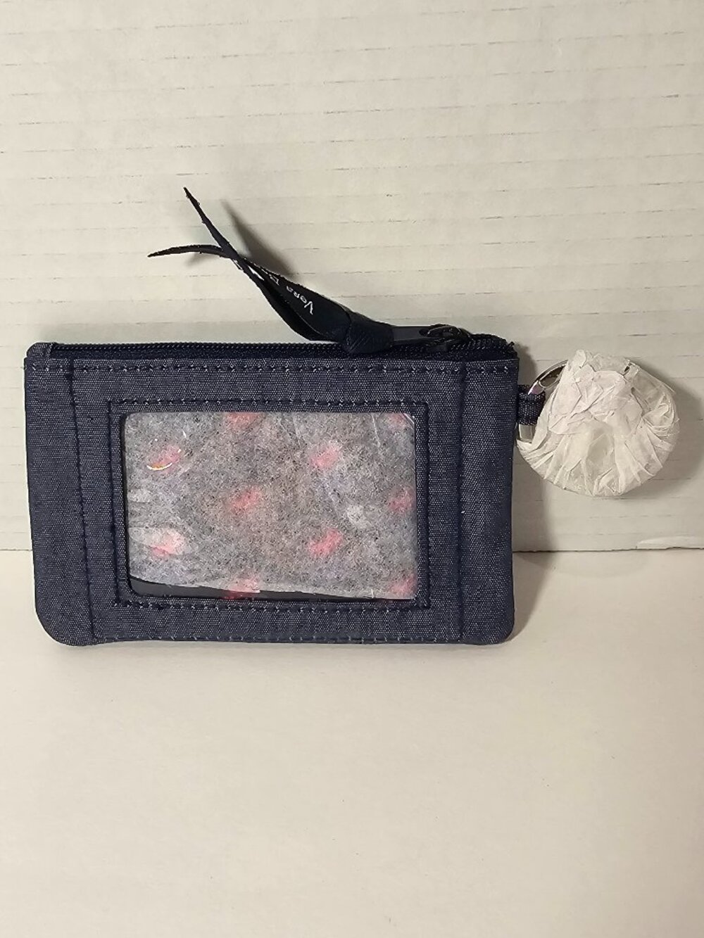 NWT Vera Bradley Zip ID Case Moonlight Navy Keychain Compact Wallet Bag Purse
